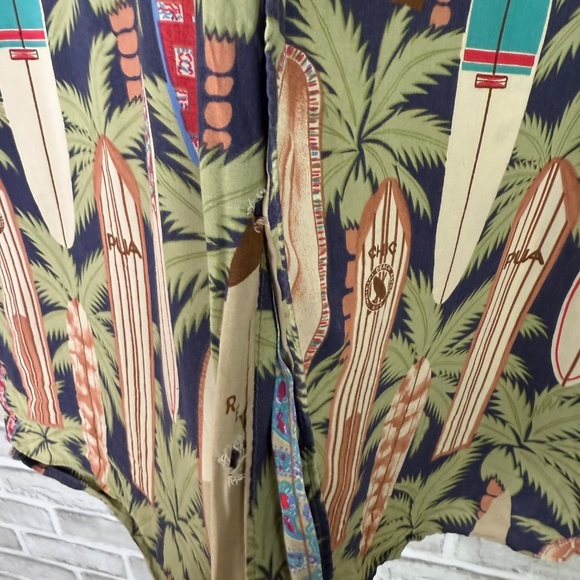 VTG Reyn Spooner Tropical Surfboard Print Hawaiian Button Shirt Mens Large Flaws - Picture 3 of 7
